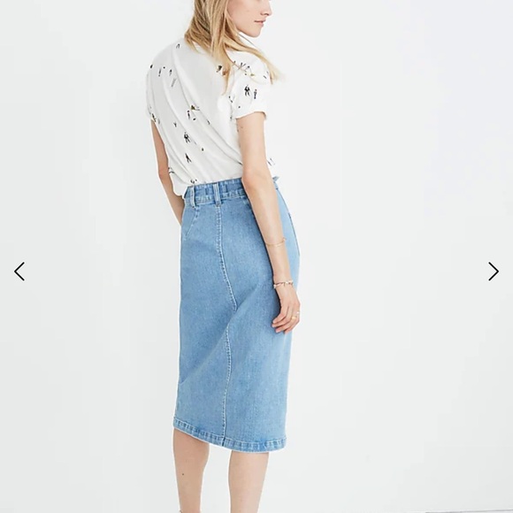 Madewell denim zip midi skirt in Janice wash - Picture 2 of 9